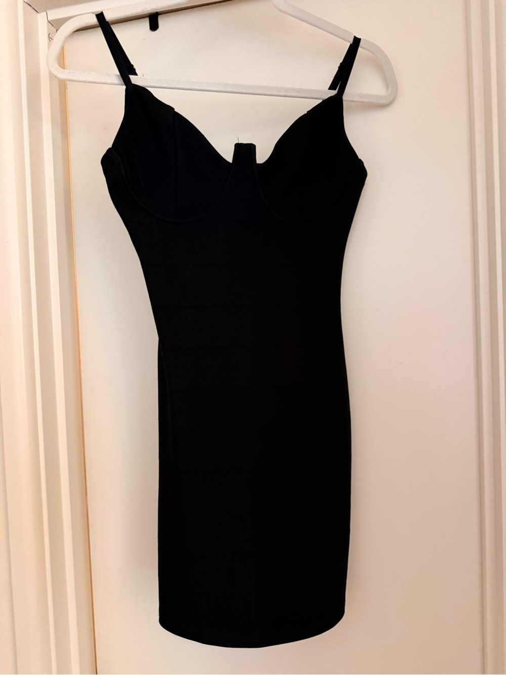 Fashion Nova Black Bodycon bandage Mini Dress with Spaghetti Straps